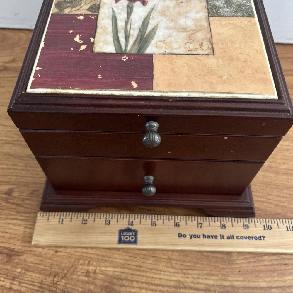 Tri Coastal Design Art In Motion Wood Jewelry Box GUC